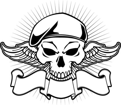 military skull vector image