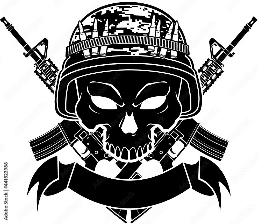 Poster military skull vector image