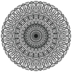 geometric mandala for coloring on a white background, vector