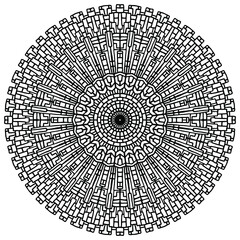 mandala with geometric figures for coloring on a white background, vector, mandala