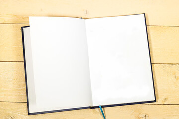 agenda book or notebook isolated on wood table