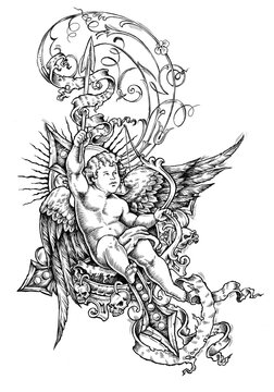Cherub Tattoo Images – Browse 545 Stock Photos, Vectors, and Video
