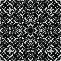  floral seamless pattern background.Geometric ornament for wallpapers and backgrounds. Black and white pattern.