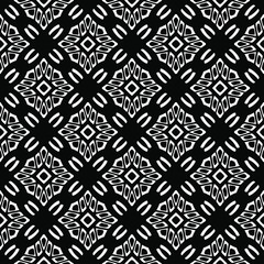  floral seamless pattern background.Geometric ornament for wallpapers and backgrounds. Black and white pattern.