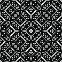  floral seamless pattern background.Geometric ornament for wallpapers and backgrounds. Black and white pattern.