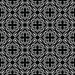  floral seamless pattern background.Geometric ornament for wallpapers and backgrounds. Black and white pattern.