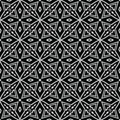  floral seamless pattern background.Geometric ornament for wallpapers and backgrounds. Black and white pattern.