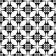 floral seamless pattern background.Geometric ornament for wallpapers and backgrounds. Black and white pattern. 