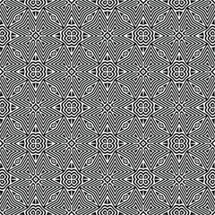 floral seamless pattern background.Geometric ornament for wallpapers and backgrounds. Black and white pattern. 