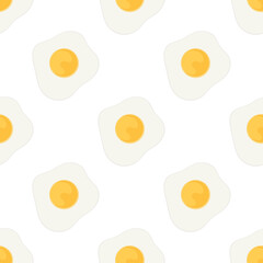 seamless pattern with fried egg, vector illustration