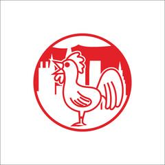 chicken rooster vector illustration for t shirt logo