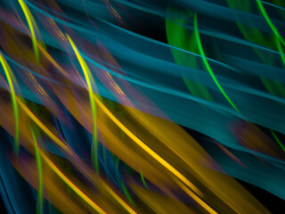 	
light painting photography, waves of vibrant color against a black background. Long exposure photo of vibrant fairy lights in abstract	
