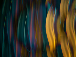 Obraz premium light painting photography, waves of vibrant color against a black background. Long exposure photo of vibrant fairy lights in abstract 