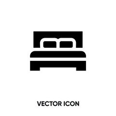 Double bed vector icon . Modern, simple flat vector illustration for website or mobile app.Bed symbol, logo illustration. Pixel perfect vector graphics	