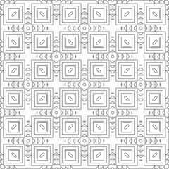Vector geometric pattern. Repeating elements stylish background abstract ornament for wallpapers and backgrounds. Black and white colors