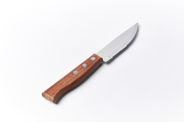 Kitchen steel knife isolated on white background