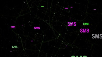 SMS text against network  background