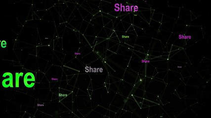 Share text against network background