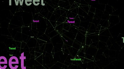 Obraz na płótnie Canvas Tweet text against network background