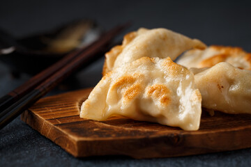 Fototapeta na wymiar Gyoza dumplings, popular japanese and chinese food