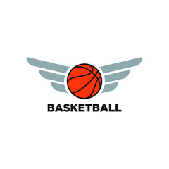 basketball logo design with wings