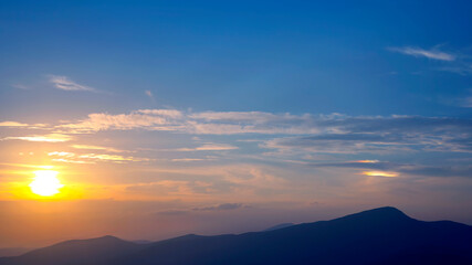morning landscape on the slopes of the Carpathians. Ukraine