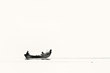 Boat, silence, tranquility, minimalism, freedom, white, black, wisdom, adaptation,