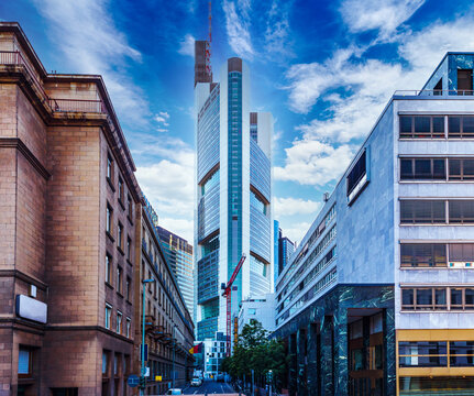 Frankfurt am Main skyline in the city