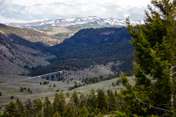 Fototapeta na wymiar Gardner River Bridge on the Grand Loop Road in Yellowstone National Park
