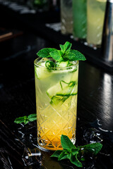 Detox cucumber and mint diet drink, healthy summer cooler