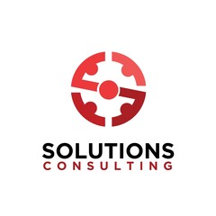 solution logo design simple modern for business team
