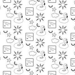 Summer . Doodle-style pattern .