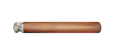 A cigar lit in a vector.A Havana cigar in a vector on a white background.A smoldering cigar in the vector.