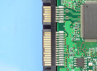 Close-Up veiw of a SATA connector of Hard drive.