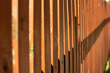 A wooden fence. Close-up fence.