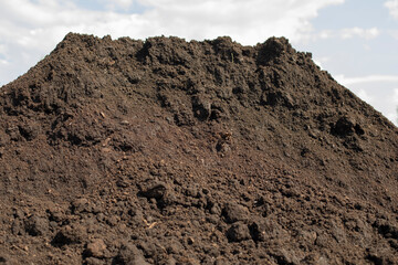 Land for planting plants. The ground is a pile. Land for flowerbeds.