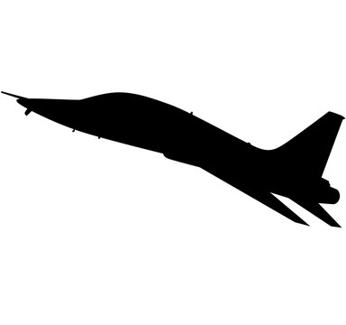 T-38 Talon training military jet United States Air Force. Detailed vector illustration realistic silhouette