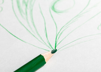 lines drawn with green pencil