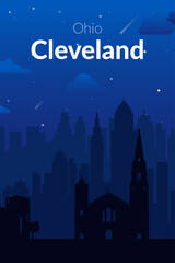 Fototapeta na wymiar Cleveland, USA famous city scape view background.