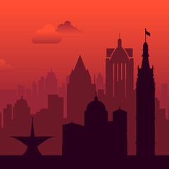 Obraz premium Milwaukee, USA famous city scape view background.