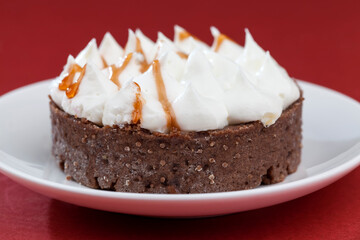 sweet dessert of tartlet and cream