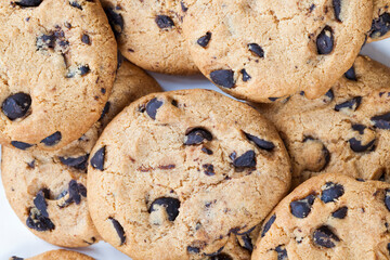 mixed oatmeal and wheat flour cookies close up