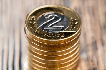 close up of Polish money
