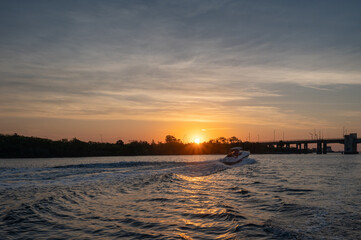 Boating at Sunset