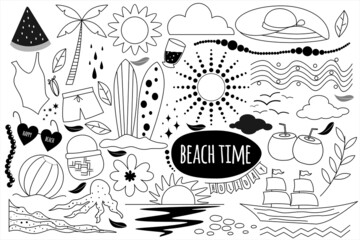 Hand drawn doodle holiday summer vector illustration
