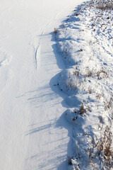 frozen water in the river