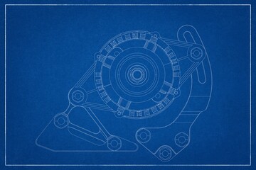3d design of an alternator.