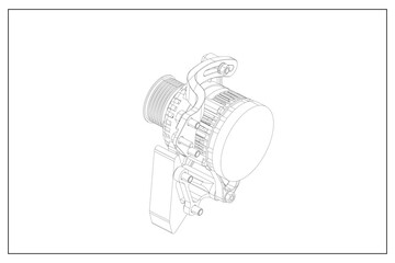 3d design of an alternator.