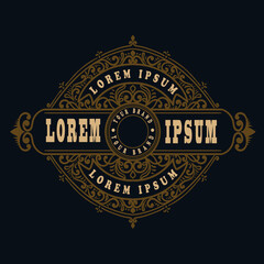 Vintage logo floral ornament style