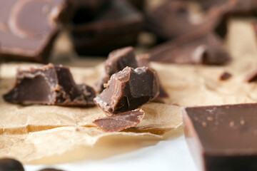 chocolate made from sugar and cocoa, delicious pieces